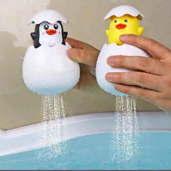 Imagem de Brinquedo de Banho Pato e Pinguim para Crianças - Spray de Água para Banheira