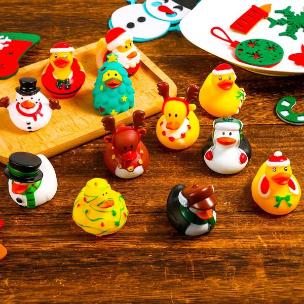 Imagem de Brinquedo de banho Rubber Ducks BOXOB Christmas 12 estilos para crianças