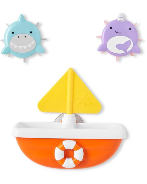 Imagem de Brinquedo de banho Skip Hop Zoo Tip & Spin Boat com tubarão e narval