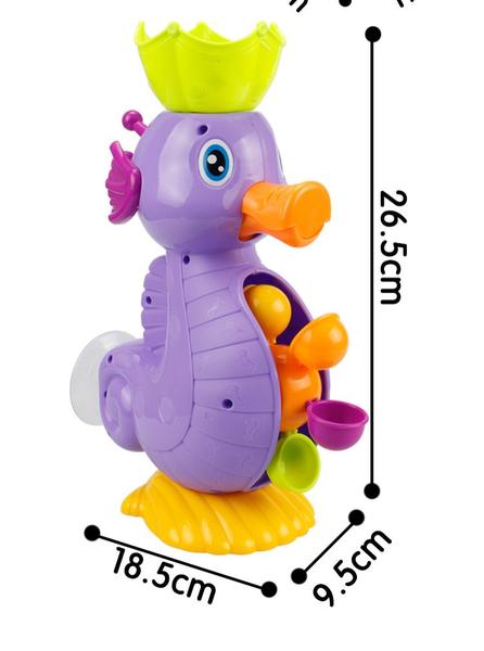 Imagem de Brinquedo de banho Wokex Cute Seahorse Water Wheel para bebê roxo