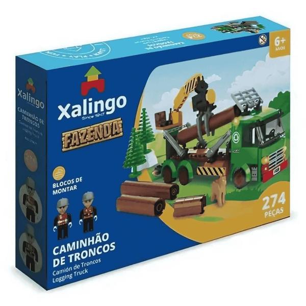 Imagem de Brinquedo de Blocos:Caminhão de Troncos c/ 274 peças Xalingo