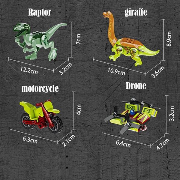 Brinquedo de blocos de construção Jurassic World Tyrannosaurus Velociraptor - Wokex Imagem de Brinquedo de blocos de construção Jurassic World Tyrannosaurus Velociraptor