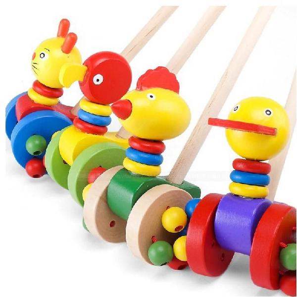 Imagem de Brinquedo de caminhada Push-n-Pull Activity Wokex Wooden para crianças