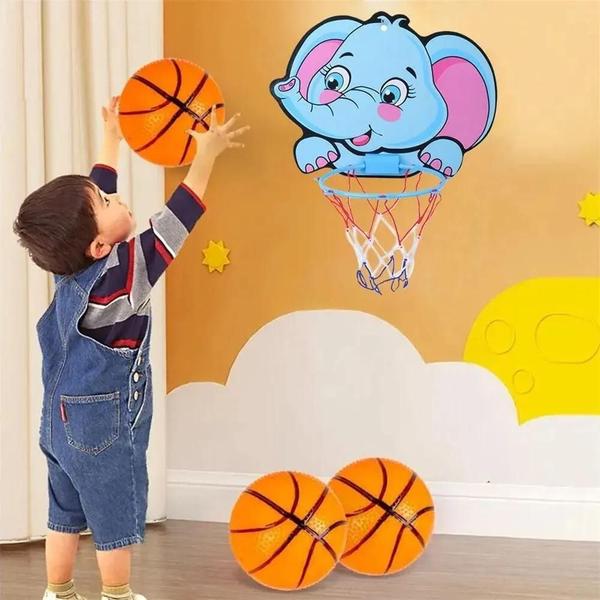 Imagem de Brinquedo de Cesta de Basquete de Parede Dobrável para Crianças - Presente Ideal para Meninos e Meninas