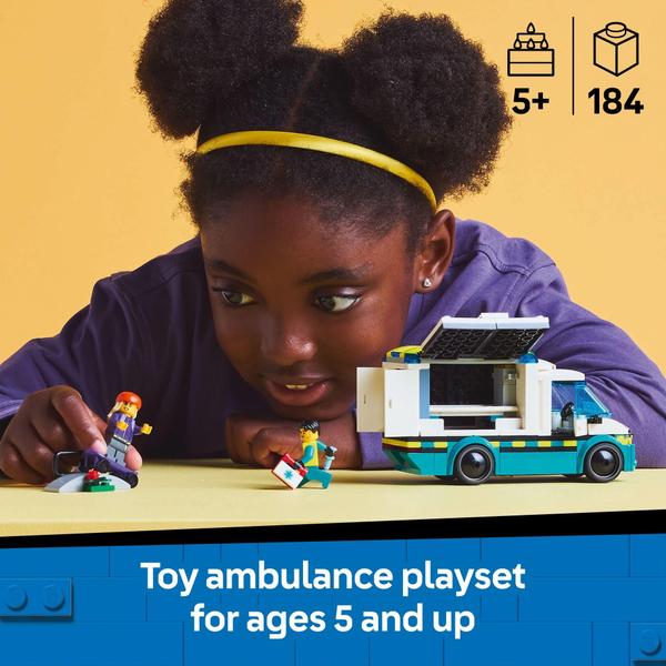 Imagem de Brinquedo de construção: ambulância de emergência LEGO City 60451 Kids 5+