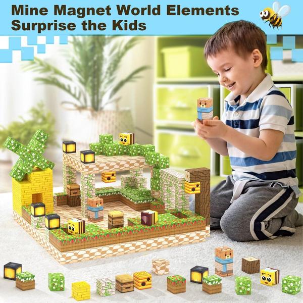 Imagem de Brinquedo de construção de blocos magnéticos Soyee Mine Magnet World Bee