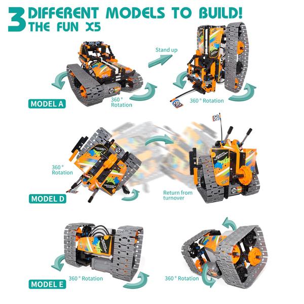 Imagem de Brinquedo de construção LECPOP 3 em 1, modelo STEM RC com 392 unidades para crianças