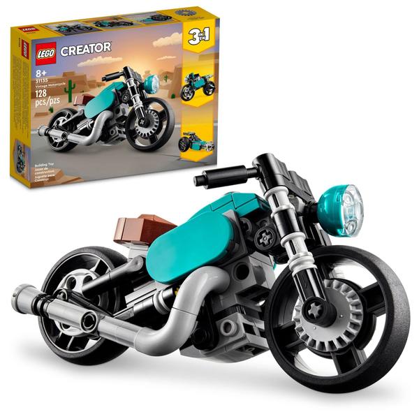 Imagem de Brinquedo de construção LEGO Creator 3 em 1: Motocicleta vintage 31135