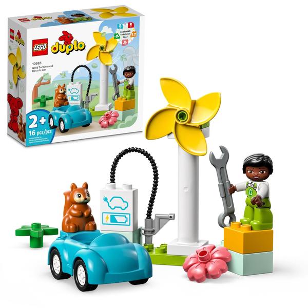 Imagem de Brinquedo de construção LEGO DUPLO Town Eólica com carro elétrico 10985