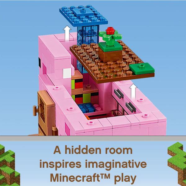 Imagem de Brinquedo de construção LEGO Minecraft The Pig House 21170 com figuras