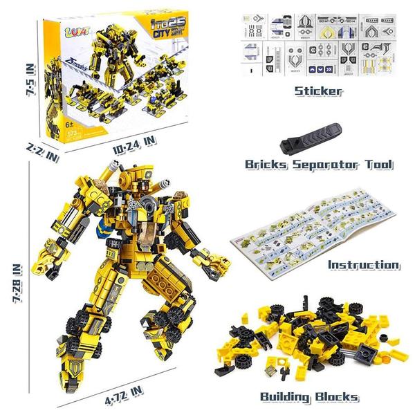 Imagem de Brinquedo de construção LUKAT Robot STEM para crianças de 6 anos com 573 peças