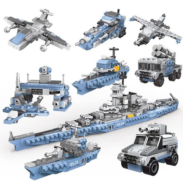 Imagem de Brinquedo de construção MEOA Military Army 8 em 1 USS Missouri com 1028p