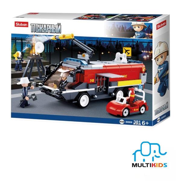 Imagem de Brinquedo de Construir Cubic Bombeiros Resgate no Aeroporto 381 Peças Multikids - BR1494