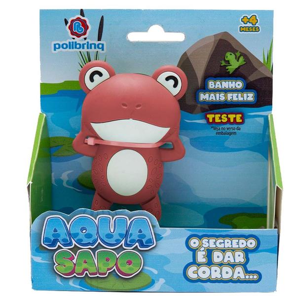 Imagem de Brinquedo de Corda Banho Piscina Aqua Sapo Nadador Unissex Polibrinq 