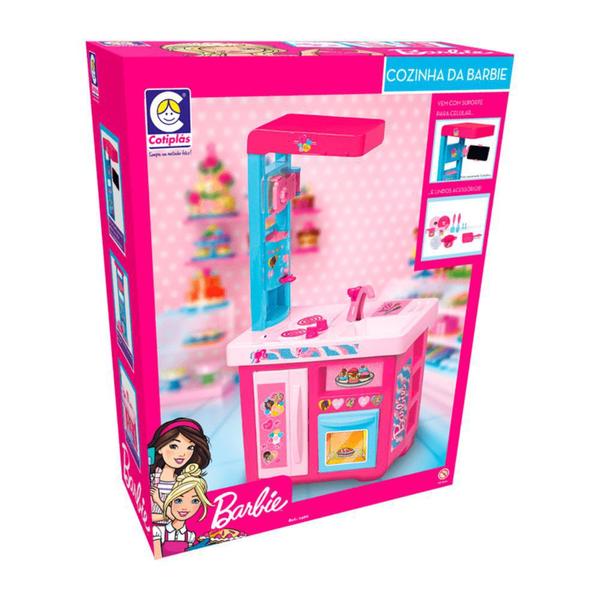 Imagem de Brinquedo de Cozinha da Barbie Rosa Cheff Cotiplas Completa