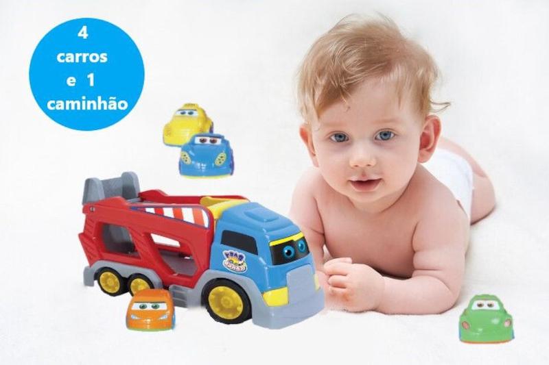 Brinquedo de Crianças 2 3 4 Anos Caminhão e 4 Carrinhos - Big Star Brinquedos Imagem de Brinquedo de Crianças 2 3 4 Anos Caminhão e 4 Carrinhos
