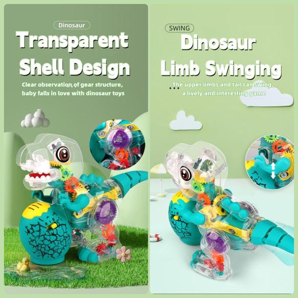 Imagem de Brinquedo de dinossauro ZHFUYS Light-up Transparent Moving para crianças