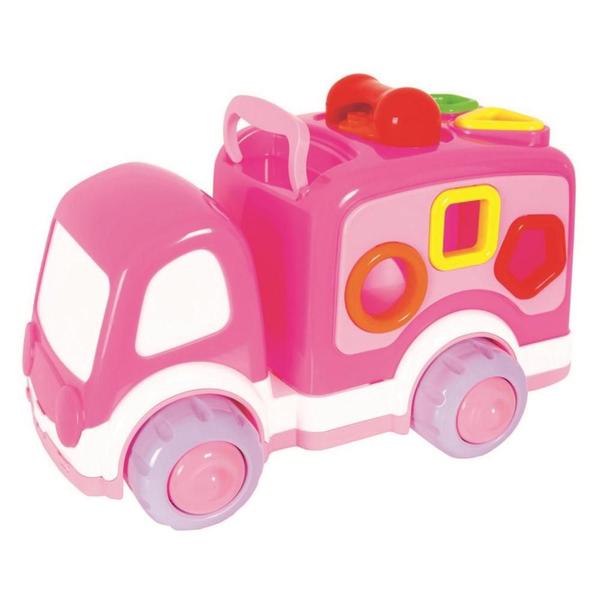 Imagem de Brinquedo de Encaixar Caminhãozinho Didárico Rosa Super Toys