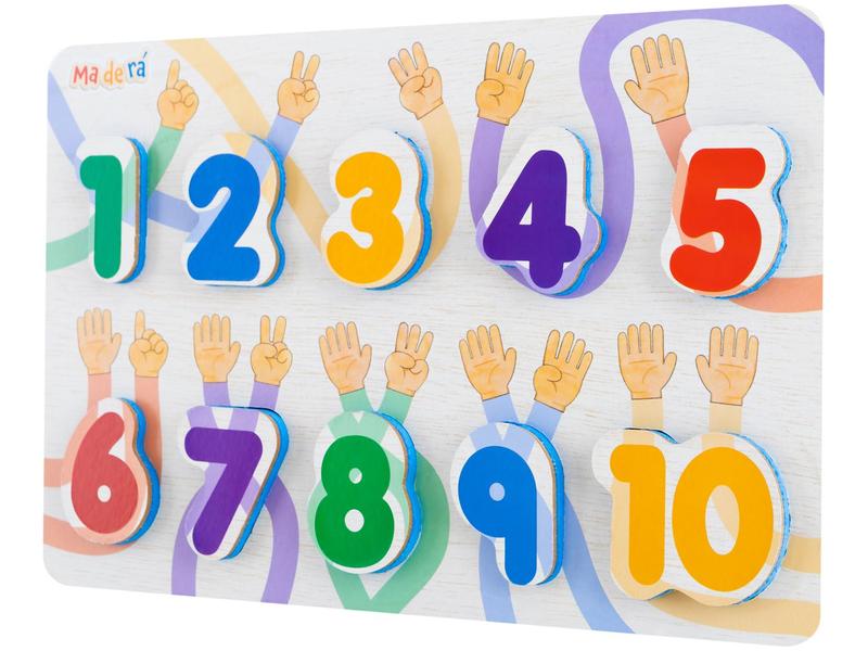 Brinquedo de Encaixar Educativo Maderá - 3127 Toyster Brinquedos 10 Peças Imagem de Brinquedo de Encaixar Educativo Maderá