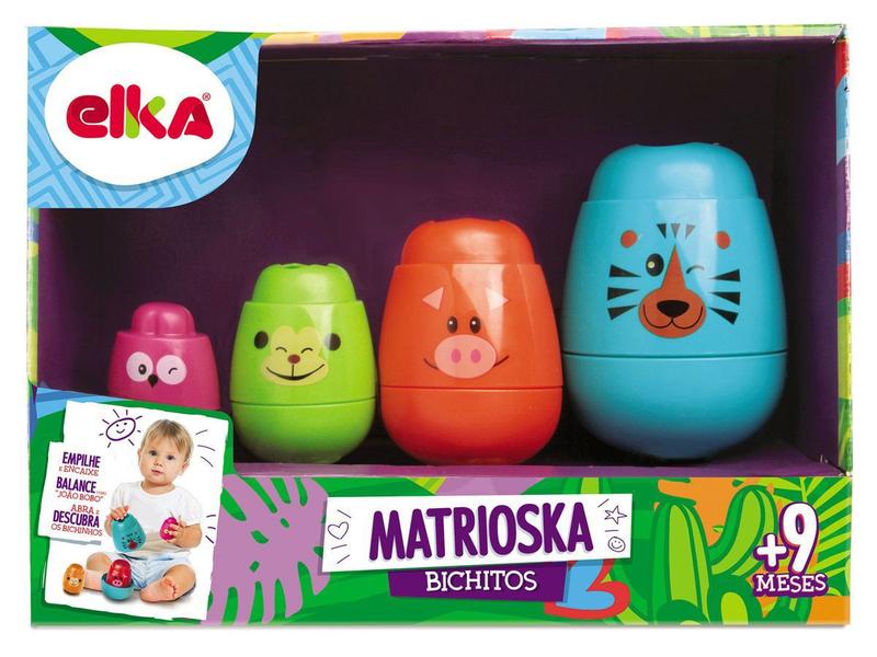 Imagem de Brinquedo De Encaixar Para Bebes Matrioska Animais - Elka