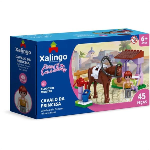 Imagem de Brinquedo De Encaixe Mundo Encantado Cavalo Da Princesa 45 Peças Fácil Encaixe A partir de 6 Anos Xa