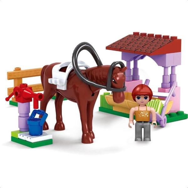 Imagem de Brinquedo De Encaixe Mundo Encantado Cavalo Da Princesa 45 Peças Fácil Encaixe A partir de 6 Anos Xa