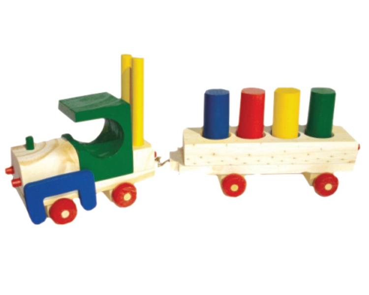 Imagem de Brinquedo de Madeira Educativo - Faça Você Mesmo Carrinho de Pinos