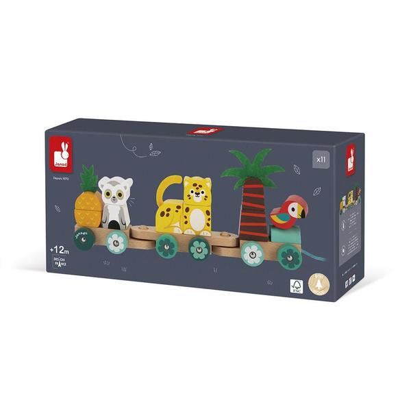 Imagem de Brinquedo de madeira educativo - Trem montar 14 pcs De Passear Tropik