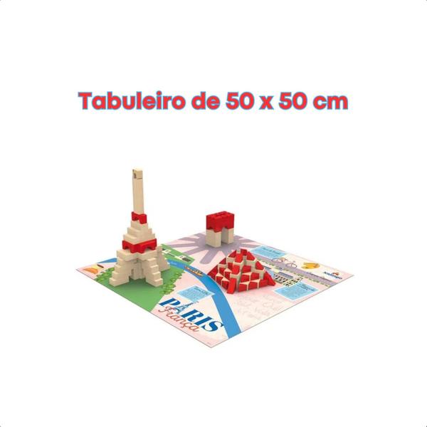 Imagem de Brinquedo de Montar Brincando de Engenheiro Paris 124 Peças Lógica Imaginação Criatividade Jogo Infantil - Xalingo 54643