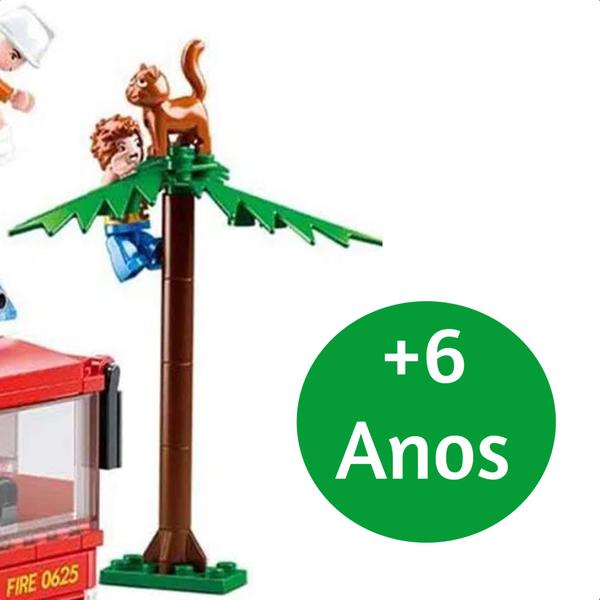 Imagem de Brinquedo De Montar Caminhão De Bombeiro Com Escada 269 Peças Aprendizado Imaginação + De 6 Anos Multikids -  BR822