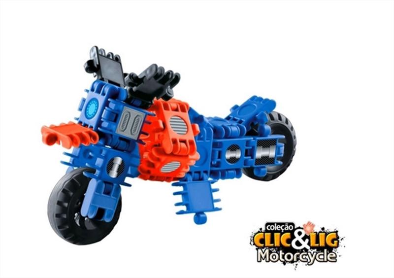 Imagem de Brinquedo De Montar Clic E Lig Motorcycle Moto 47 Peças Lego