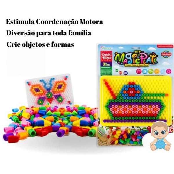 Imagem de Brinquedo De Montar Coloridos Educativo Pedagógico Racocínio Lógico Quebra Cabeça