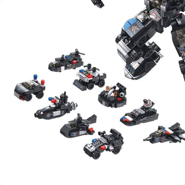 Imagem de Brinquedo De Montar Cubic 25 Em 1 Polícia Swat Robot 600 Peças Acima De 6 Anos Multikids - BR1616