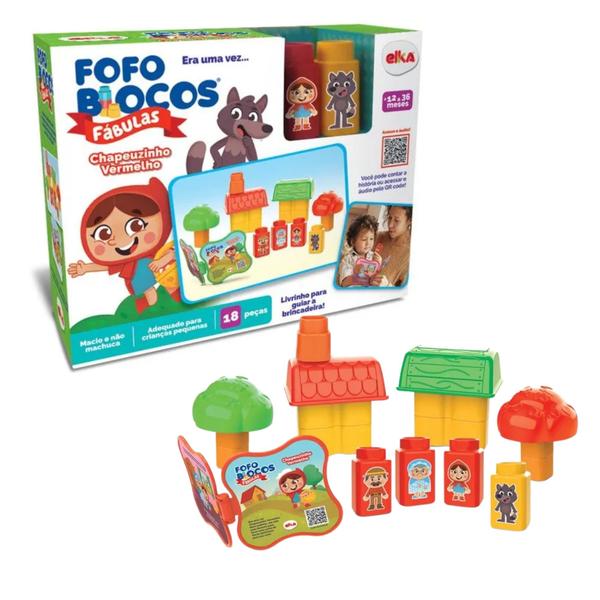 Imagem de Brinquedo de Montar Fofo Blocos Fábulas 18 peças Chapeuzinho Vermelho Elka para Crianças a Partir de 6 Anos - 1248