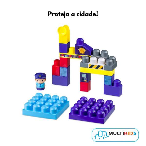 Imagem de Brinquedo De Montar Policia Cubic Jr 31 Peças Blocos De Encaixe Veículo Sortido Multikids - Br1392