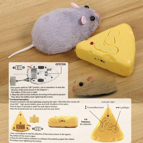 Imagem de Brinquedo de mouse Rat Plush RC com controle remoto eletrôni