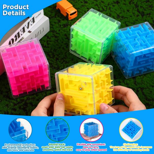 Imagem de Brinquedo de Natal Maze Puzzle Cubes Syhood 3D Maze Cube 4 peças