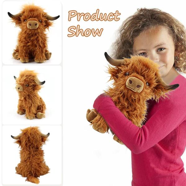 Imagem de Brinquedo de pelúcia Highland Cows de 27,4 cm Toaje Brown