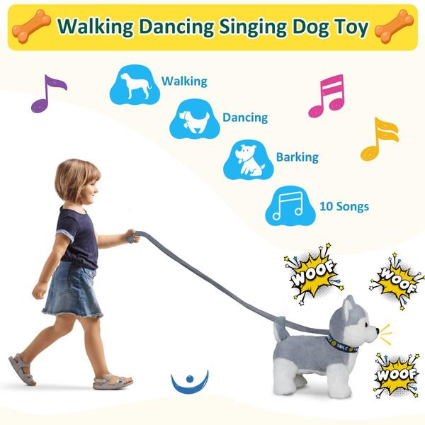 Imagem de Brinquedo de pelúcia interativo Husky Walking and Barking para crianças