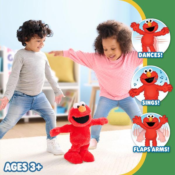 Imagem de Brinquedo de pelúcia Just Play Sesame Street Elmo Slide 35 cm para crianças a partir de 2 anos