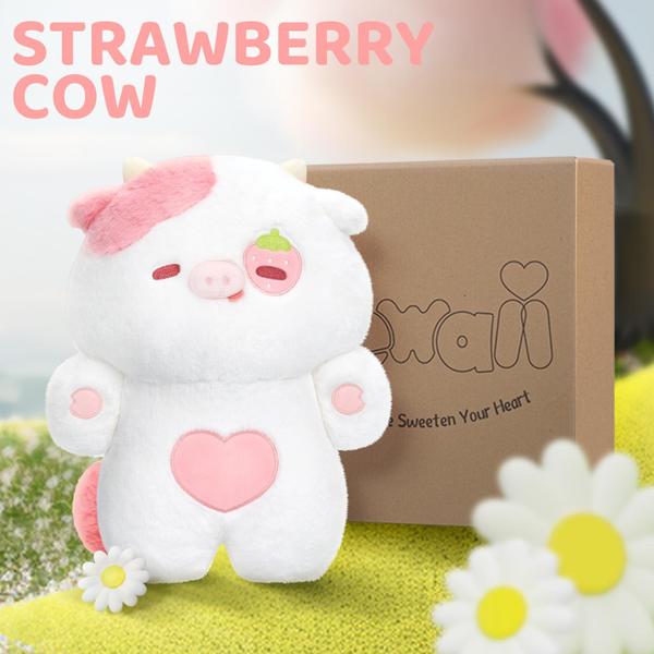 Imagem de Brinquedo de pelúcia Mewaii Strawberry Cow 45 cm com travesseiro para crianças