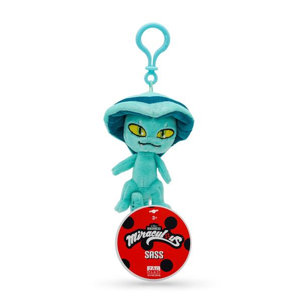 Brinquedo de Pelúcia Miraculous Ladybug Kwami Sass 12cm com Clip