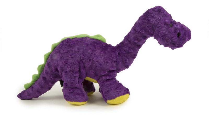 Imagem de Brinquedo de pelúcia para cães GoDog Dinos Bruto Squeaky com Chew Guard Purple