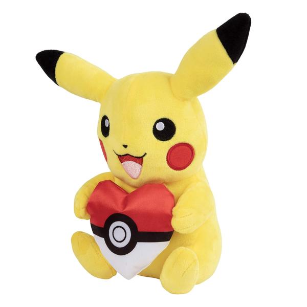 Imagem de Brinquedo de pelúcia Pokémon Pikachu de 8 polegadas com bola Heart Poke Ball para crianças