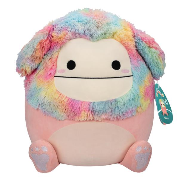 Imagem de Brinquedo de pelúcia Squishmallows Diane Peach Bigfoot 50 cm com cabelo arco-íris