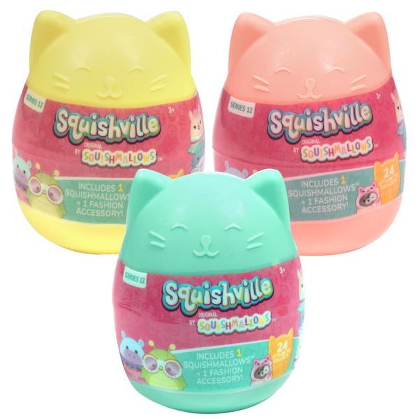 Imagem de Brinquedo de pelúcia Squishmallows Squishville, pacote com 3 unidades, série 12 para crianças