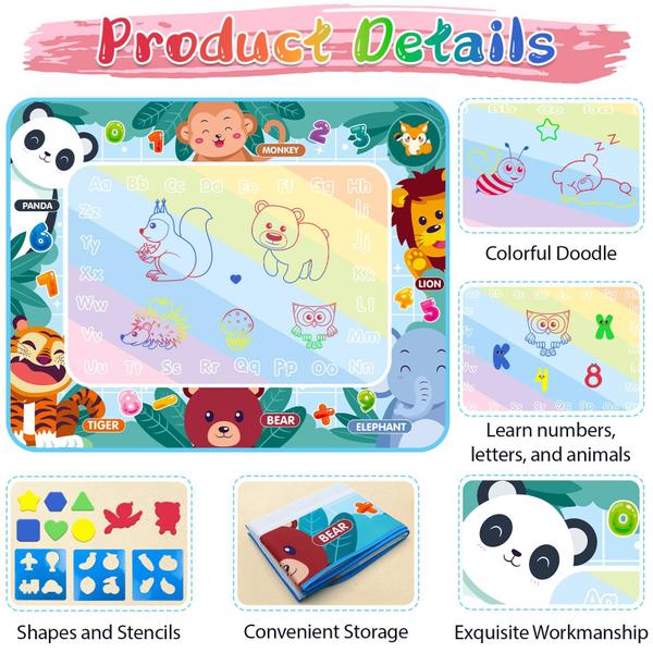 Imagem de Brinquedo de pintura aquática Water Doodle Mat Diteryy Kids 40x80cm