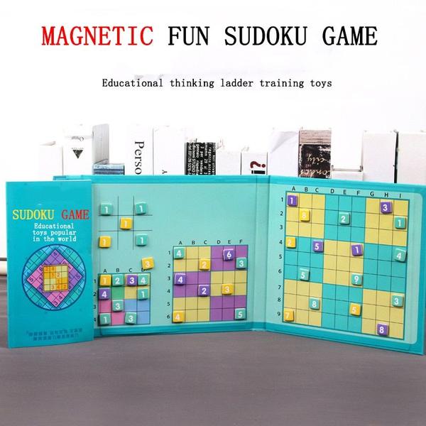 Imagem de Brinquedo de presente infantil de madeira 4 em 1 Magnetic Sudoku Game