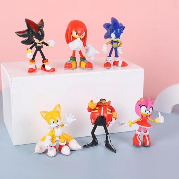 Imagem de Brinquedo de PVC Sonic - Modelo de Ouriço com Sombra e Cauda para Crianças