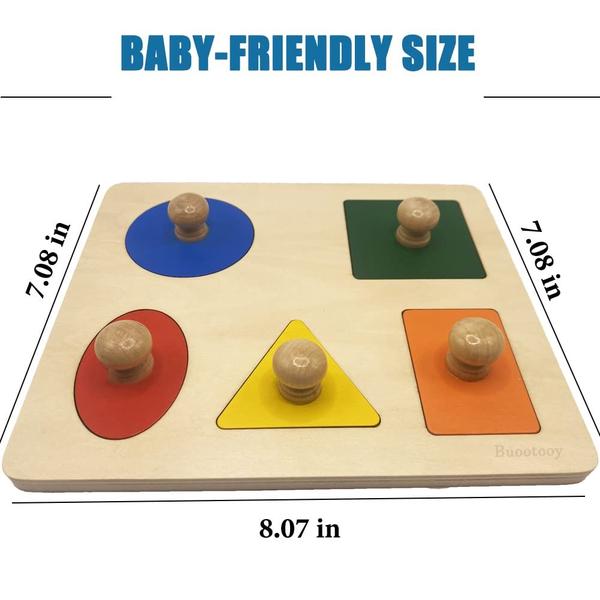 Imagem de Brinquedo de quebra-cabeça de madeira Buootooy Montessori Multi Shape Baby